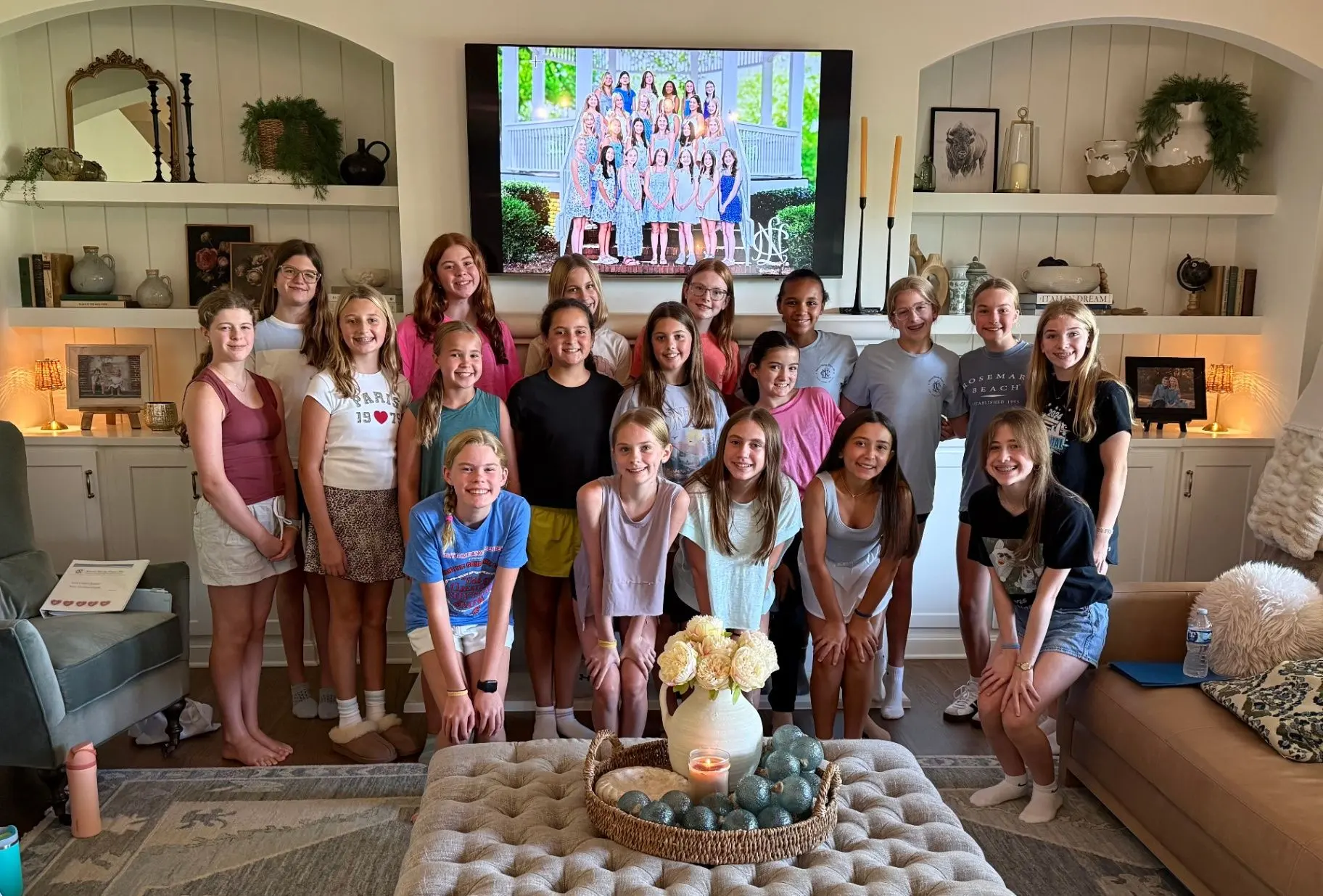Group photo of girls gathered together for National Charity League